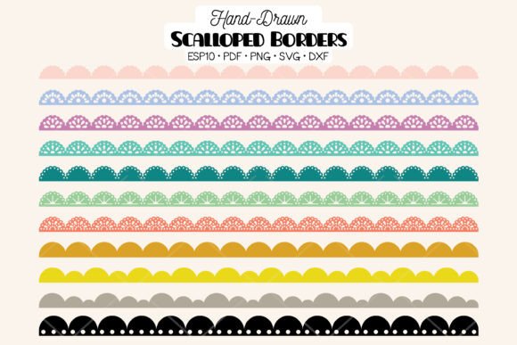 Download Scalloped Border Colored Lace | Divider - Border Collection