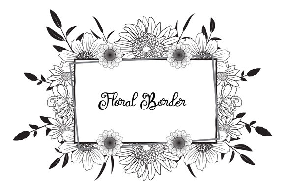 Download Hand Drawn Floral Decorative Border - Border Collection