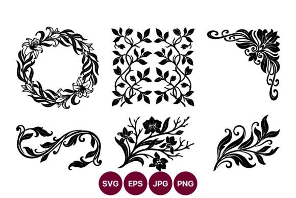 Download Ornamental Floral Flourishes Clip Art - Flourish Collection