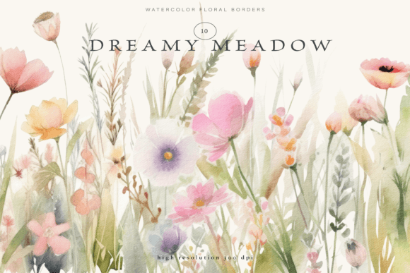 Download Wild Flowers Floral Border Clipart Set - Border Collection