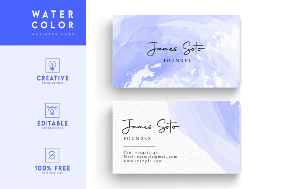 Download Watercolor Print Template - Id Card - Print template Collection