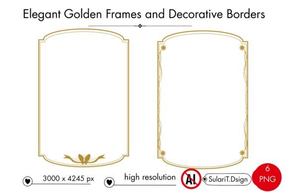 Download Elegant Golden Frames and Vintage Border - Border Collection