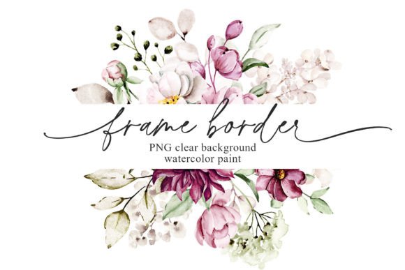 Download Watercolor Flower Frame Border, Peonies. - Border Collection