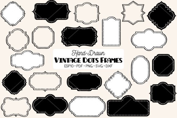 Download Vintage Frames Dots | Retro Border Label - Border Collection
