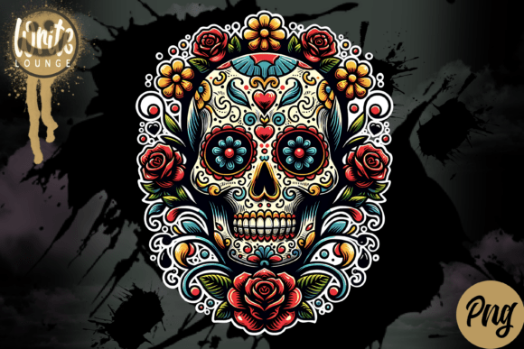Download Sugar Skull Floral PNG Design - Design Collection