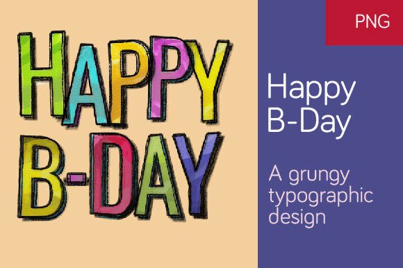 Download Happy B-Day Typographic Design - Design Collection