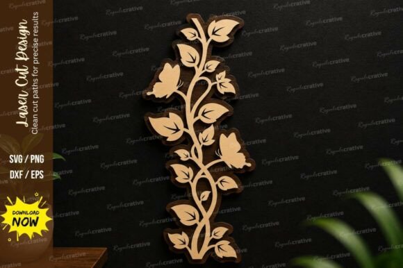 Download Floral Vine Border Laser Cut Svg File - Border Collection