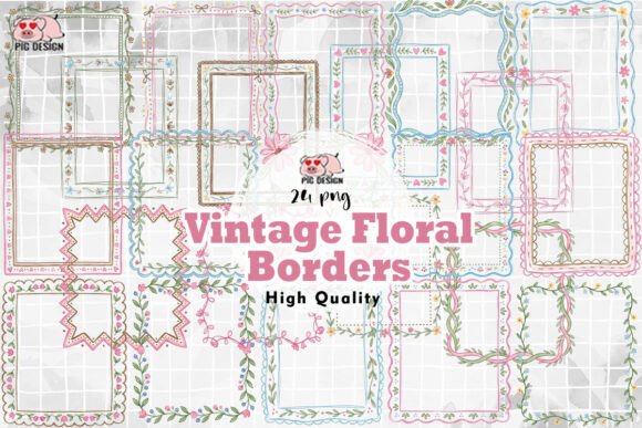 Download Vintage Floral Borders PNG - Border Collection