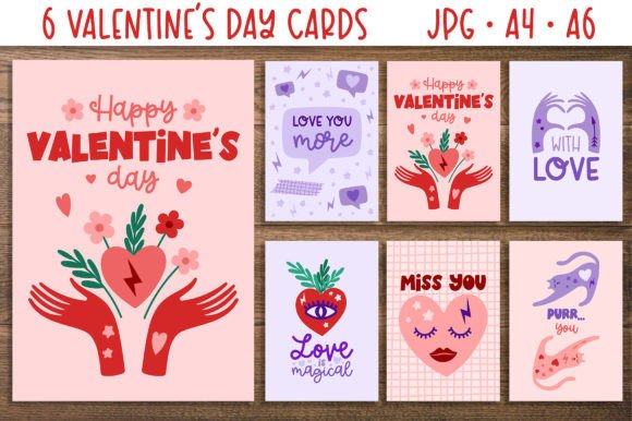 Download Valentine's Day Cards Print Template - Print template Collection