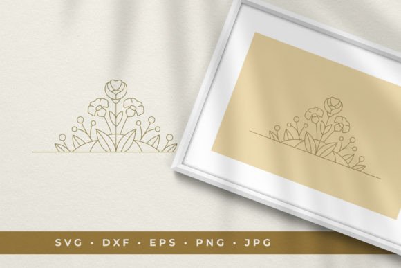 Download Floral Vignette Line Art Design - Design Collection