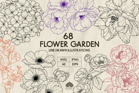Download Flower Garden Line Art Svg Png - Garden Collection